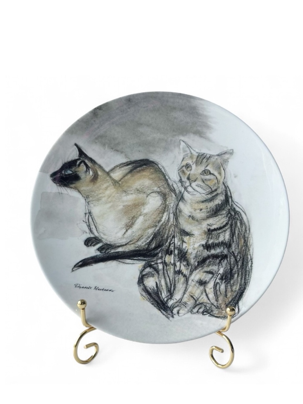 Royal Doulton 'Puskas and Tigger' Royal Mail Cat Plate